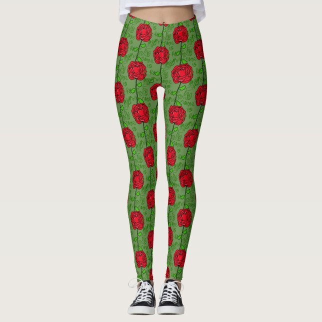 Pattern of Roses Leggings (Front)