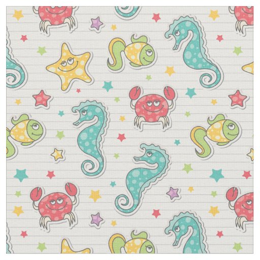 pattern of sea creatures fabric