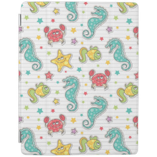 pattern of sea creatures iPad smart cover