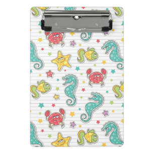 pattern of sea creatures mini clipboard