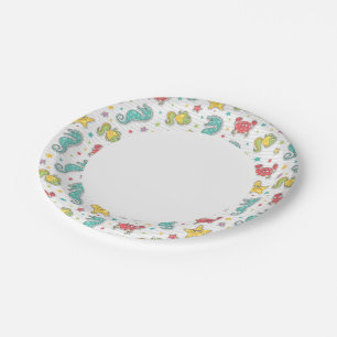 pattern of sea creatures paper plates