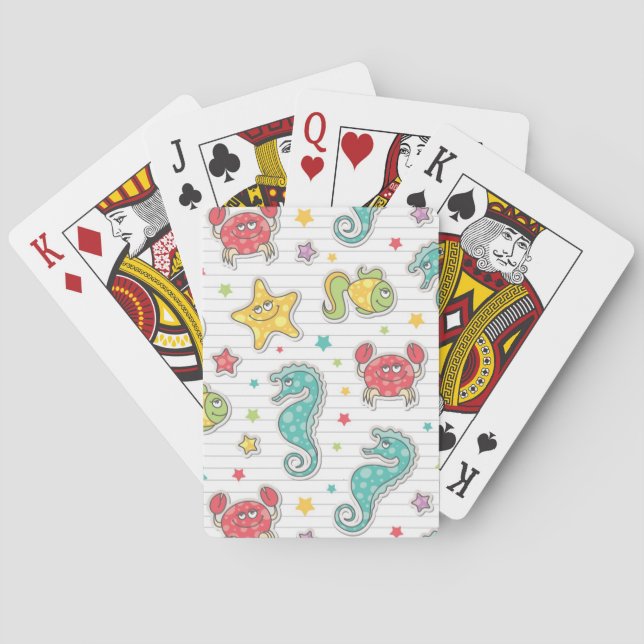 pattern of sea creatures poker cards (Back)