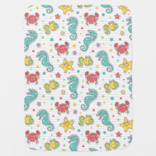 pattern of sea creatures receiving blanket