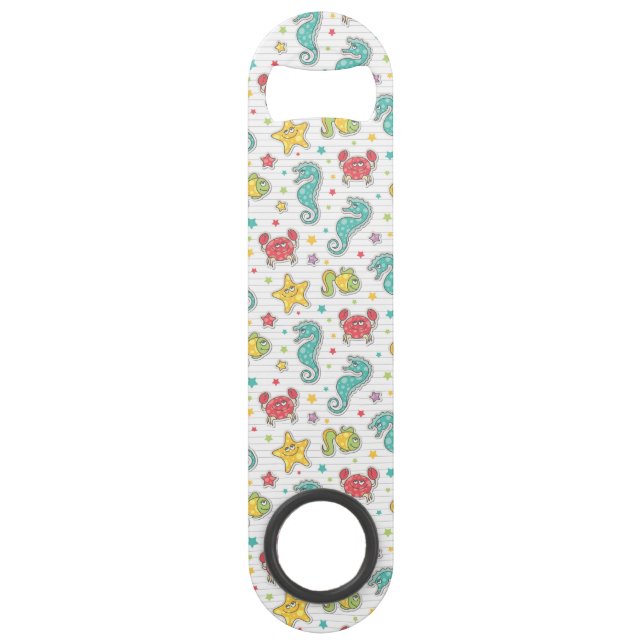 pattern of sea creatures speed bottle opener (Front)