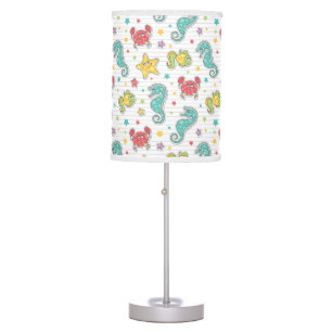 pattern of sea creatures table lamp