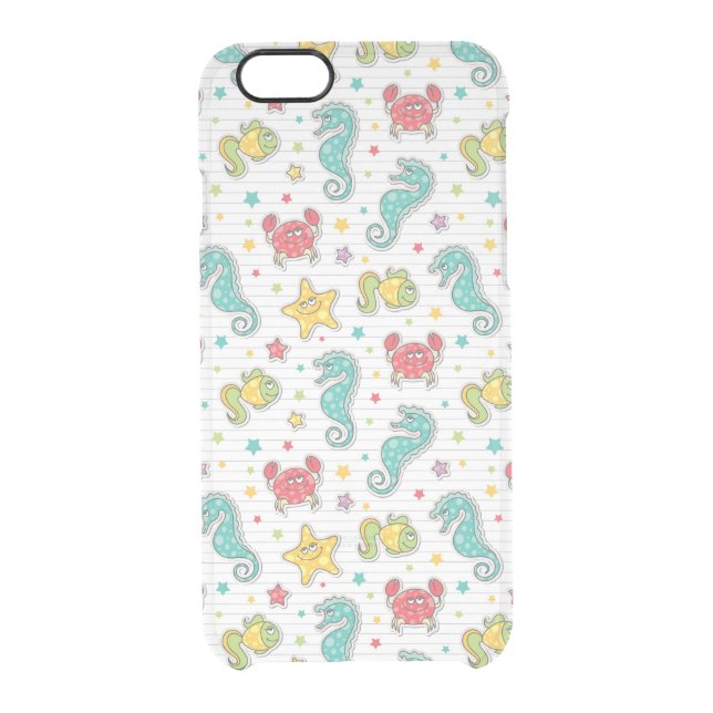 pattern of sea creatures uncommon iPhone case (Back)