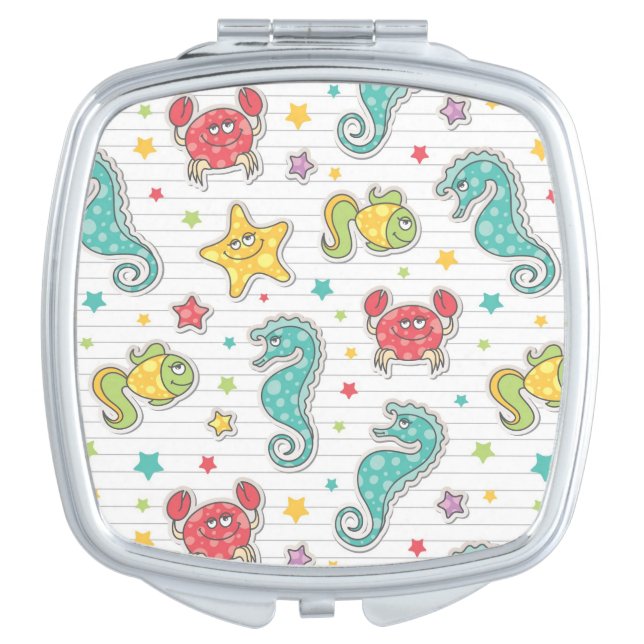 pattern of sea creatures vanity mirror (Front)