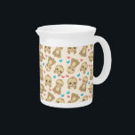 Pattern Of Sloths, Cute Sloths, Hearts Beverage Pitcher<br><div class="desc">Cute,  fun and adorable pattern with sloths and hearts. Modern and trendy gift,  perfect for the sloth lover in your life.</div>