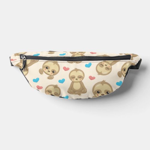 Pattern Of Sloths Cute Sloths Hearts Fanny Pack
