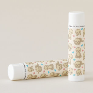 Pattern Of Sloths, Cute Sloths, Hearts Lip Balm