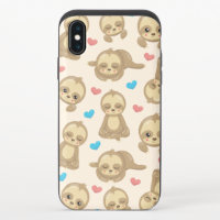Pattern Of Sloths, Cute Sloths, Hearts