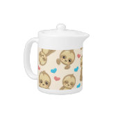 Pattern Of Sloths, Cute Sloths, Hearts, Your Name Teapot | Zazzle