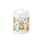 Pattern Of Sloths, Cute Sloths, Hearts, Your Name Teapot | Zazzle