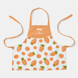 Pattern of small carrots and slices apron