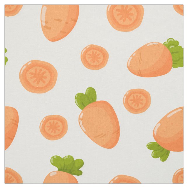 Pattern of small carrots and slices fabric (Swatch)