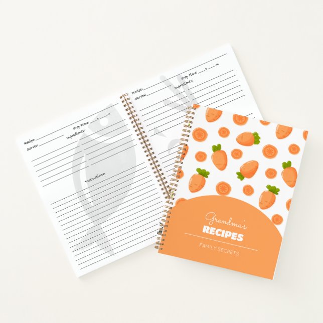 Pattern of small carrots and slices Recipe Books (Inside)