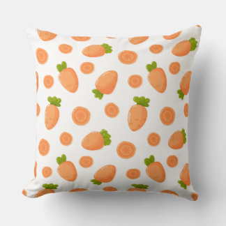 Pattern of small carrots and slices throw pillow