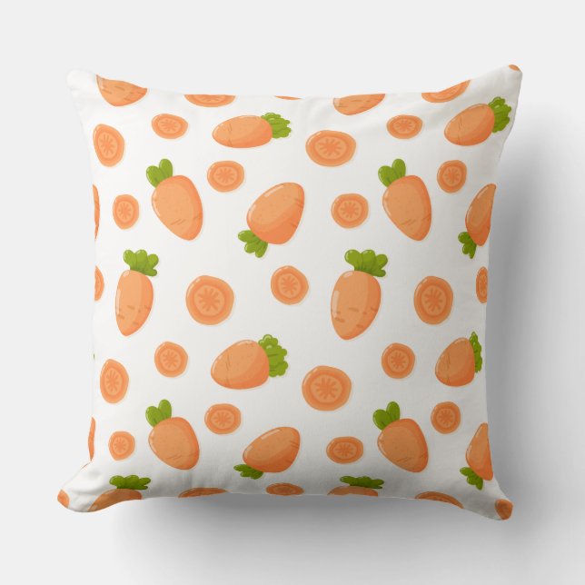 Pattern of small carrots and slices throw pillow (Front)