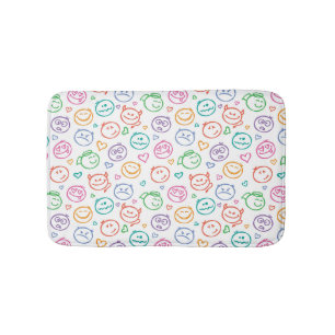 pattern of smiles bathroom mat