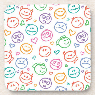 pattern of smiles beverage coaster