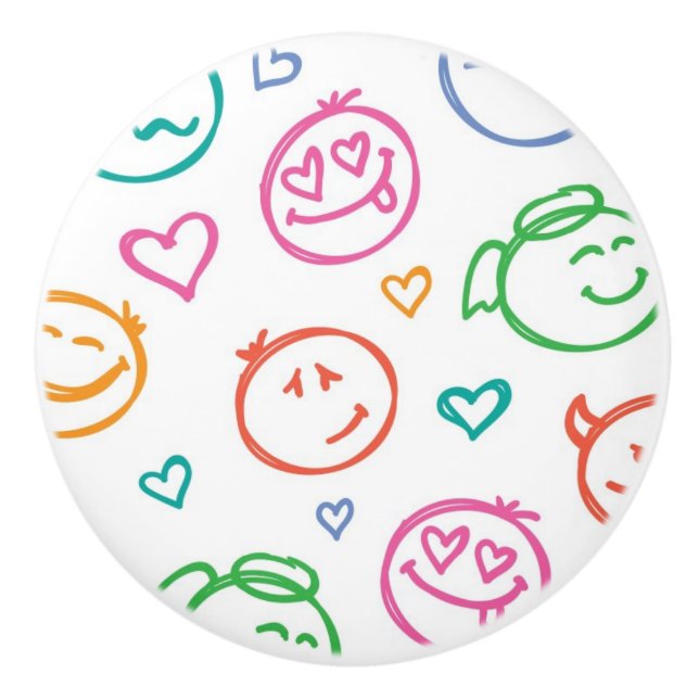 pattern of smiles ceramic knob (Front)