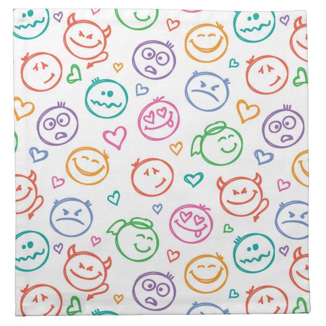 pattern of smiles cloth napkin (Front)