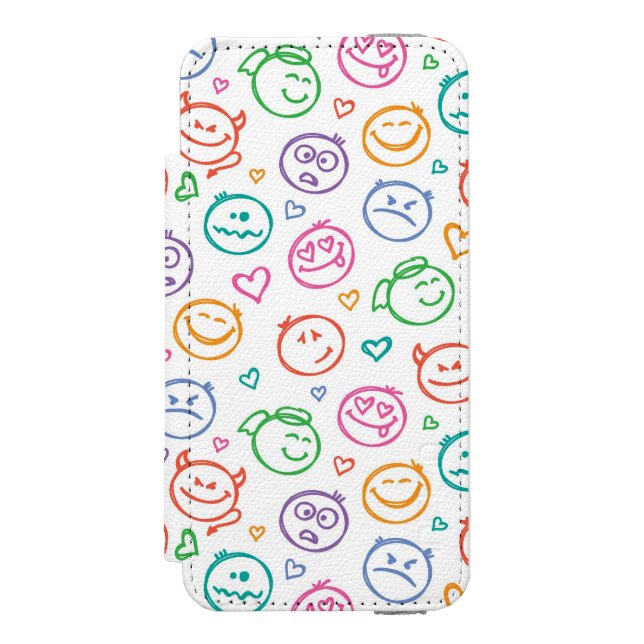 pattern of smiles incipio iPhone wallet case (Folio Front)