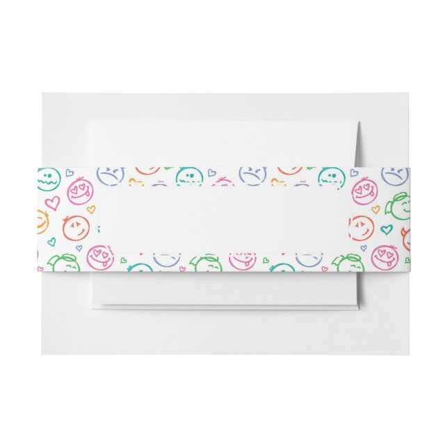 pattern of smiles invitation belly band (Front Example)