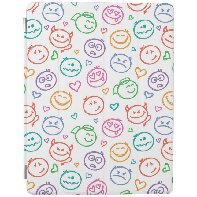 pattern of smiles iPad smart cover (Front)
