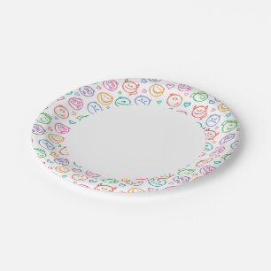 pattern of smiles paper plates