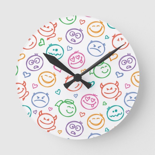 pattern of smiles round clock (Front)