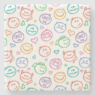 pattern of smiles stone coaster