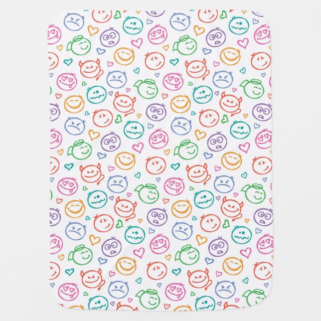 pattern of smiles swaddle blanket (Front)