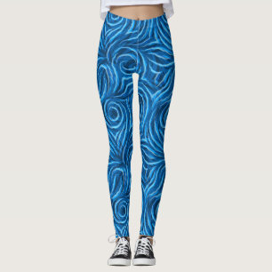 Pattern of spirals and smooth wavy lines leggings
