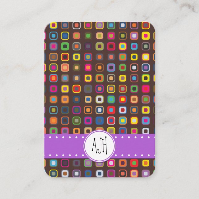 Pattern Of Squares, Squares Pattern, Retro Business Card (Front)