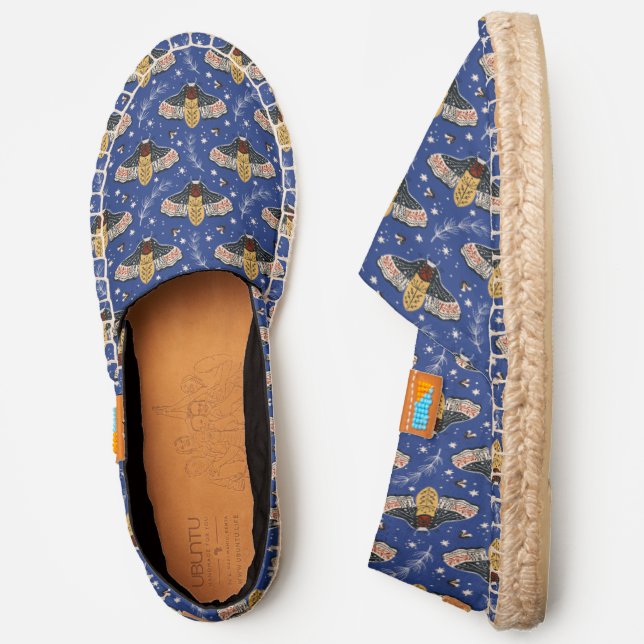 Pattern Of Stylish Butterflies, Stars, Bugs, Plant Espadrilles (Side)