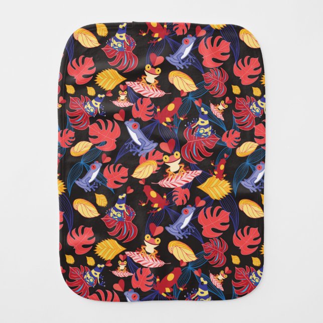 Pattern Of The Lovers Frogs Baby Burp Cloth (Front)