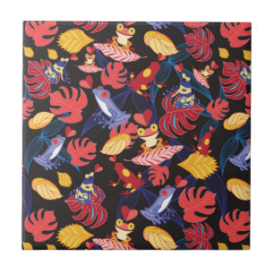 Pattern Of The Lovers Frogs Ceramic Tile