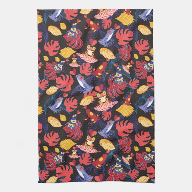 Pattern Of The Lovers Frogs Towel (Vertical)