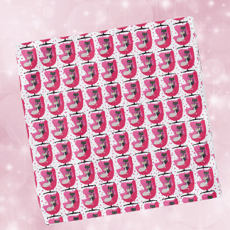 Pattern of Two Cats in Mid Century pink Chair Dots Bandana