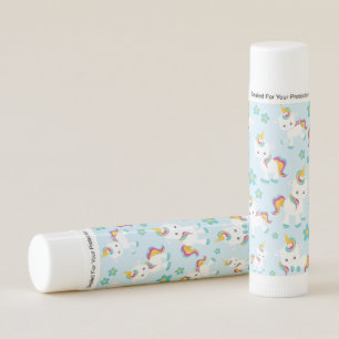 Pattern Of Unicorns, Cute Unicorns, Flowers Lip Balm