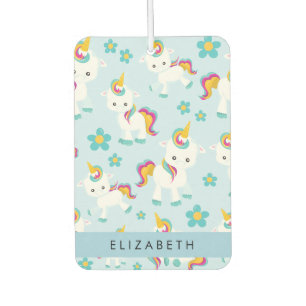 Pattern Of Unicorns, Cute Unicorns, Your Name Air Freshener