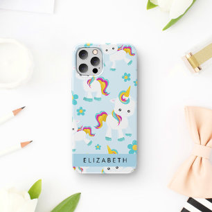 Pattern Of Unicorns, Cute Unicorns, Your Name iPhone 12 Pro Case