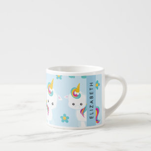 Pattern Of Unicorns, Cute Unicorns, Your Name Espresso Cup