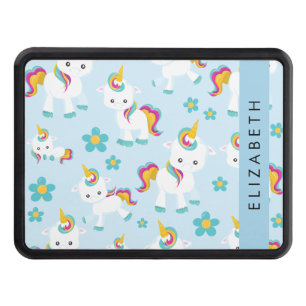 Pattern Of Unicorns, Cute Unicorns, Your Name Hitch Cover