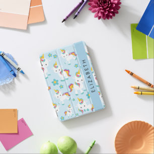 Pattern Of Unicorns, Cute Unicorns, Your Name iPad Mini Cover