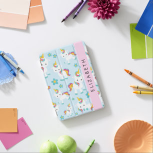 Pattern Of Unicorns, Cute Unicorns, Your Name iPad Mini Cover