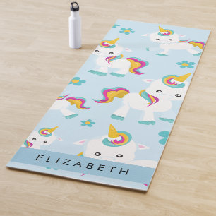 Pattern Of Unicorns, Cute Unicorns, Your Name Yoga Mat