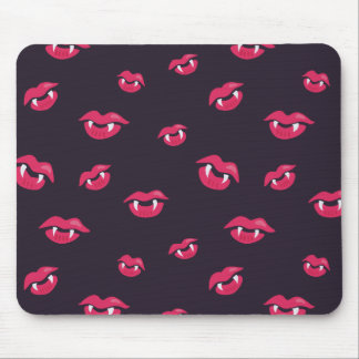 Pattern Of Vampire Lips And Fangs Mouse Pad