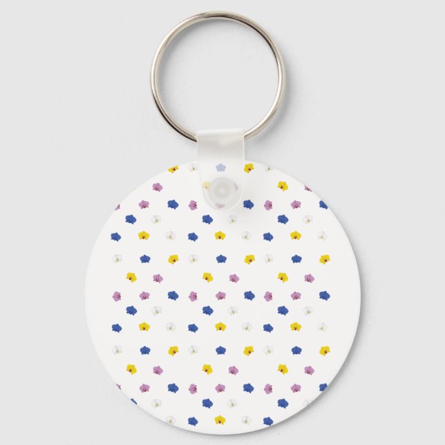  Pattern of various orchids Keychain (Front)